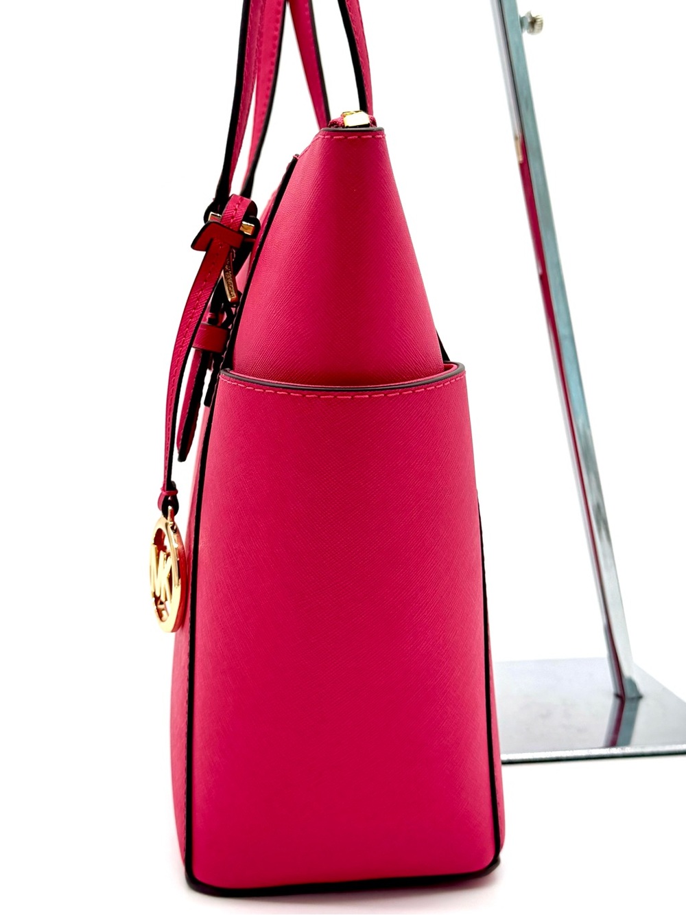 Michael Kors Large Charlotte Tote Bag Electric Pink - Picture 3 of 8